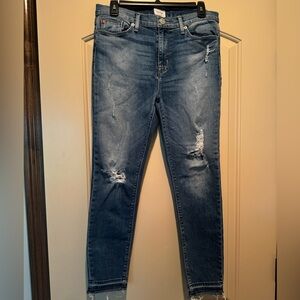 Hudson jeans, unique worn design, size 30